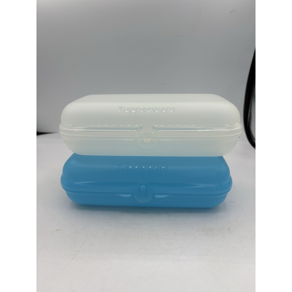 Tupperware Lunch Containers Maxi Twin To Go Oyster Case Pencil Box Lot of 2